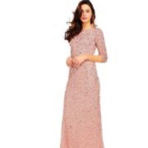 Adrianna Papell Scoop Back Sequin Gown